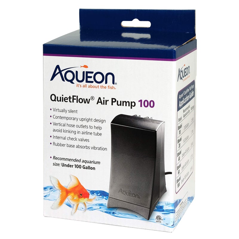 Aqueon QuietFlow Aquarium Air Pump 100, For Under 100 Gallon Tanks - Image 1